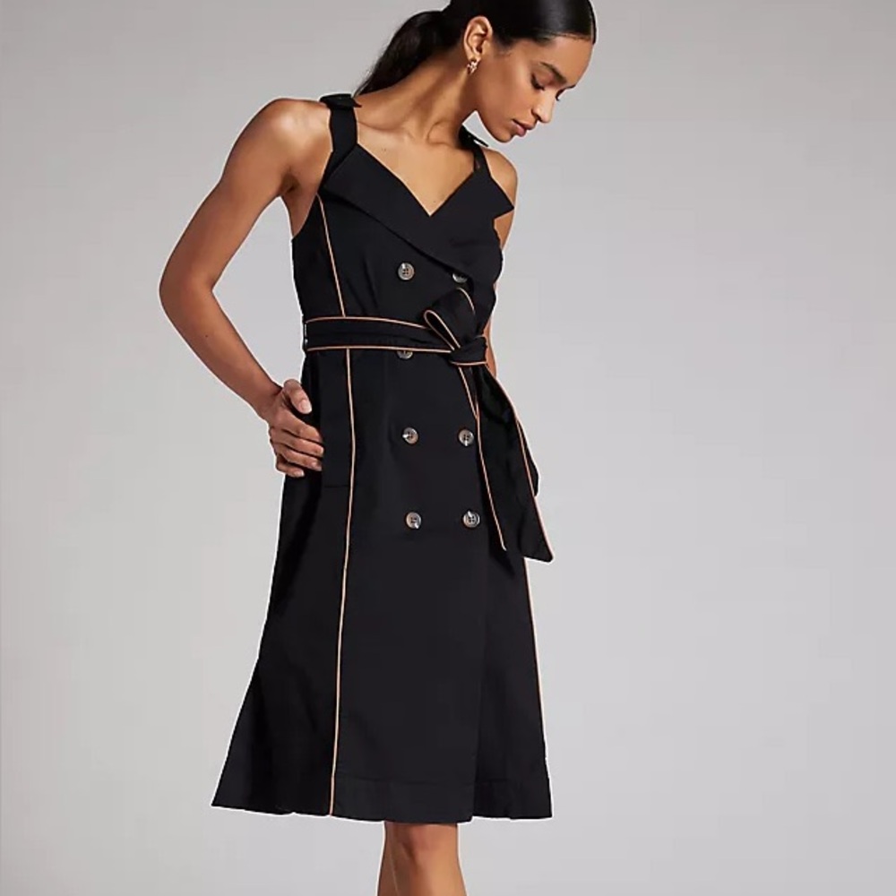 Anthropologie Maeve trench coach midi dress 2 petite
